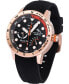 ფოტო #3 პროდუქტის Men's Regatta VIP Day Retrograde Black Silicone Performance Timepiece Watch 46mm