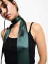 ASOS DESIGN 70s skinny scarf with tassels in dark green