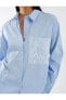 Фото #9 товара Рубашка женская Koton Свитерная кнопочная с кружевными карманами