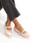 Public Desire Wide Fit Madelyn ballet flat in pink satin