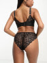 Фото #3 товара Tutti Rouge Delaney mesh and lace high leg brazilian brief with front cutout in black