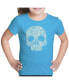 ფოტო #1 პროდუქტის Big Girl's Word Art T-shirt - Flower Skull
