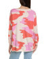 Wispr Camo V-Neck Silk-Blend Sweater Women's Pink M