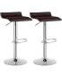 Фото #1 товара Set of 2 Swivel Bar Stool PU Leather Adjustable Bar Chair