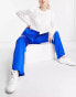 New Look Tall co-ord satin wide leg trouser in bright blue