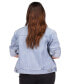 Фото #2 товара Michael Kors Plus Size Collarless Frayed Denim Jacket