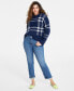 Фото #1 товара Women's Plaid Jacquard Crewneck Sweater, Created for Macy's