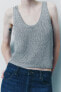 Plain metallic knit top