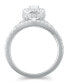 ფოტო #4 პროდუქტის Diamond Halo Emerald Bridal Set (2. ct. t.w.) in 14k White, Yellow or Rose Gold