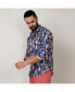 ფოტო #5 პროდუქტის Men's Sky Blue & Moon Grey Ikkat Shirt