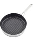 Фото #10 товара 3-Ply Base Stainless Steel Nonstick Induction Stovetop Grill Pan, 10.25", Brushed Stainless Steel