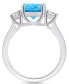 Фото #3 товара Blue Topaz and Diamond Ring (3-5/8 ct.t.w and 1/3 ct.t.w) 14K White Gold