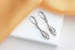 Decent silver earrings with zircons EA894W