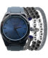 ფოტო #2 პროდუქტის Men's Grey Silicone Strap Watch 42mm Gift Set