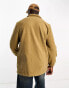 Threadbare Tall borg button up shacket in camel