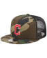 Men's Camo Cleveland Guardians Woodland Camo Trucker 9FIFTY Snapback Hat