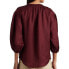 Фото #2 товара Топ с рукавами блузон Ralph Lauren Shantung Vintage Burgundy для женщин