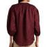 Фото #2 товара LAUREN Ralph Lauren Shantung Blouson-Sleeve Blouse Vintage Burgundy Sz S 305062