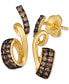 ფოტო #1 პროდუქტის Chocolatier® Chocolate Diamond Swirl Drop Earrings (1/2 ct. t.w.) in 14k Gold