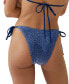 Фото #2 товара Women's Metallic Side-Tie Bikini Bottoms