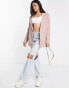 Фото #4 товара Missguided double breasted blazer in pink pinstripe