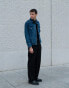 Фото #2 товара Labelrail x Isaac Hudson seam detail fitted denim jacket in indigo blue