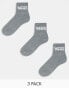 Vans 3 pack classic half crew socks in grey