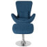 Фото #2 товара Egg Series Blue Fabric Side Reception Chair With Ottoman