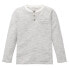 TOM TAILOR Striped Slub Henley Long sleeve T-shirt