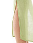 Pieces textured maxi skirt co-ord with slit sides in green grün, XS - EU 34 - фото #5