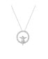 Фото #1 товара Disney tinkerbell Silver Flash Plated Cubic Zirconia Pendant Necklace, 18 + 2"
