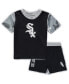 ფოტო #3 პროდუქტის Newborn and Infant Boys and Girls Black, Chicago White Sox Pinch Hitter T-shirt and Shorts Set