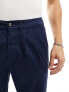 Фото #4 товара ASOS DESIGN cigarette chinos with pleats in navy