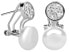 Silver earrings with right pearl and zircons JL0393