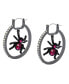 ფოტო #3 პროდუქტის Faux Stone Spider Hoop Earrings