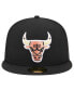 ფოტო #3 პროდუქტის Men's Black Chicago Bulls Floral Side 59FIFTY Fitted Hat