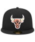 Men's Black Chicago Bulls Floral Side 59FIFTY Fitted Hat