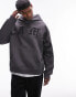 Фото #1 товара Topman oversized fit hoodie with front Dreaming embroidery in charcoal