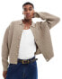 Фото #1 товара ASOS DESIGN oversized knitted wool mix button through cardigan in taupe