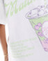 Фото #4 товара ASOS DESIGN oversized t-shirt with blueberry matcha drink graphic in white