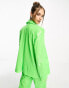 Annorlunda sequin oversized suit blazer in bright green