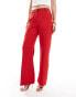 ASOS DESIGN – Gerade geschnittene, elegante Smoking-Hose in Rot