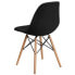 Elon Series Genoa Black Fabric Chair With Wood Base