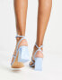 ALDO Miran block heel sandals in light blue patent