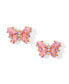 Фото #1 товара Pink Faux Cubic Zirconia Flutter Love Butterfly Stud Earrings