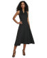 Women's V-Neck Scuba-Crepe A-Line Dress