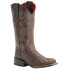 Фото #3 товара Ferrini Stampede Embroidery Crocodile Square Toe Cowboy Womens Brown Dress Boot