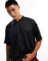 ASOS DESIGN oversized boxy t-shirt in sporty mesh in black