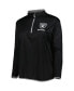 Women's Black Las Vegas Raiders Plus Size Worth the Drive Quarter-Zip Top