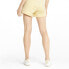 Puma Downtown High Waisted Shorts Womens Yellow Casual Athletic Bottoms 53358741